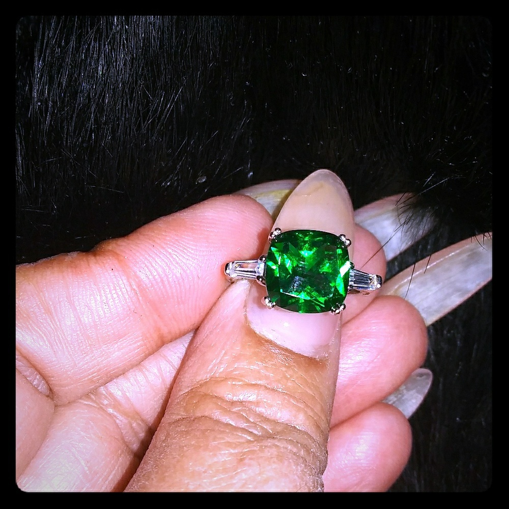 Sterling silver diopside ring